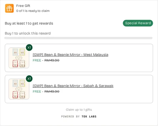 Free Gifts + Bundles widget live on badore.com.my, a fashion / accessories store in Malaysia