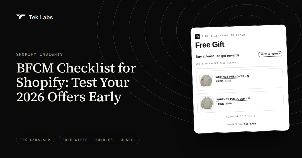 BFCM Checklist for Shopify: Test Your 2026 Offers Early