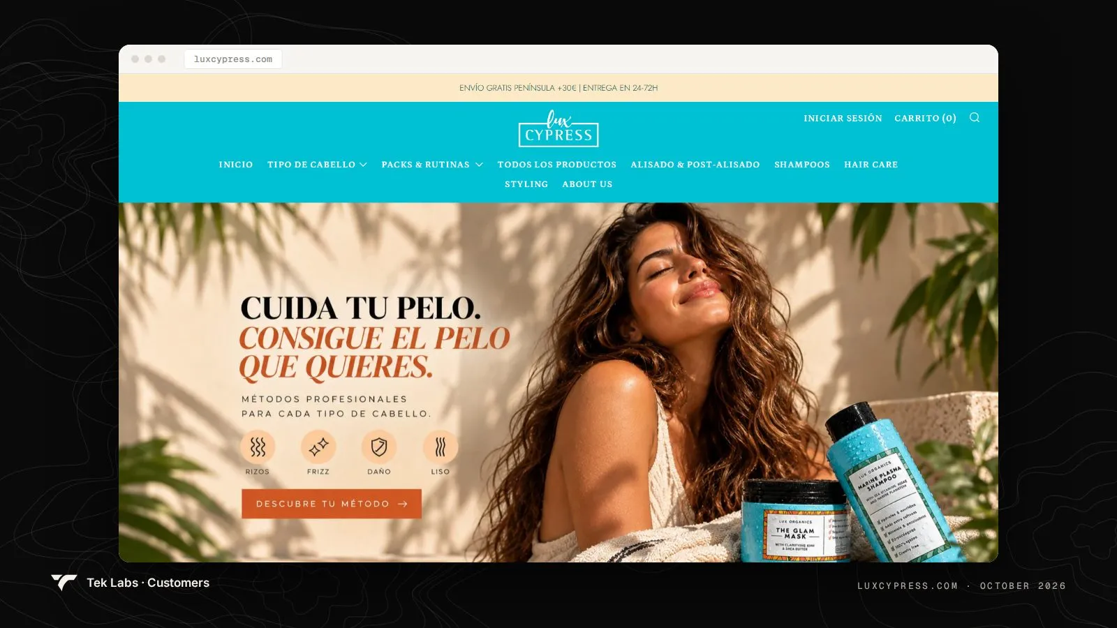 Lux Cypress homepage, captured October 2026