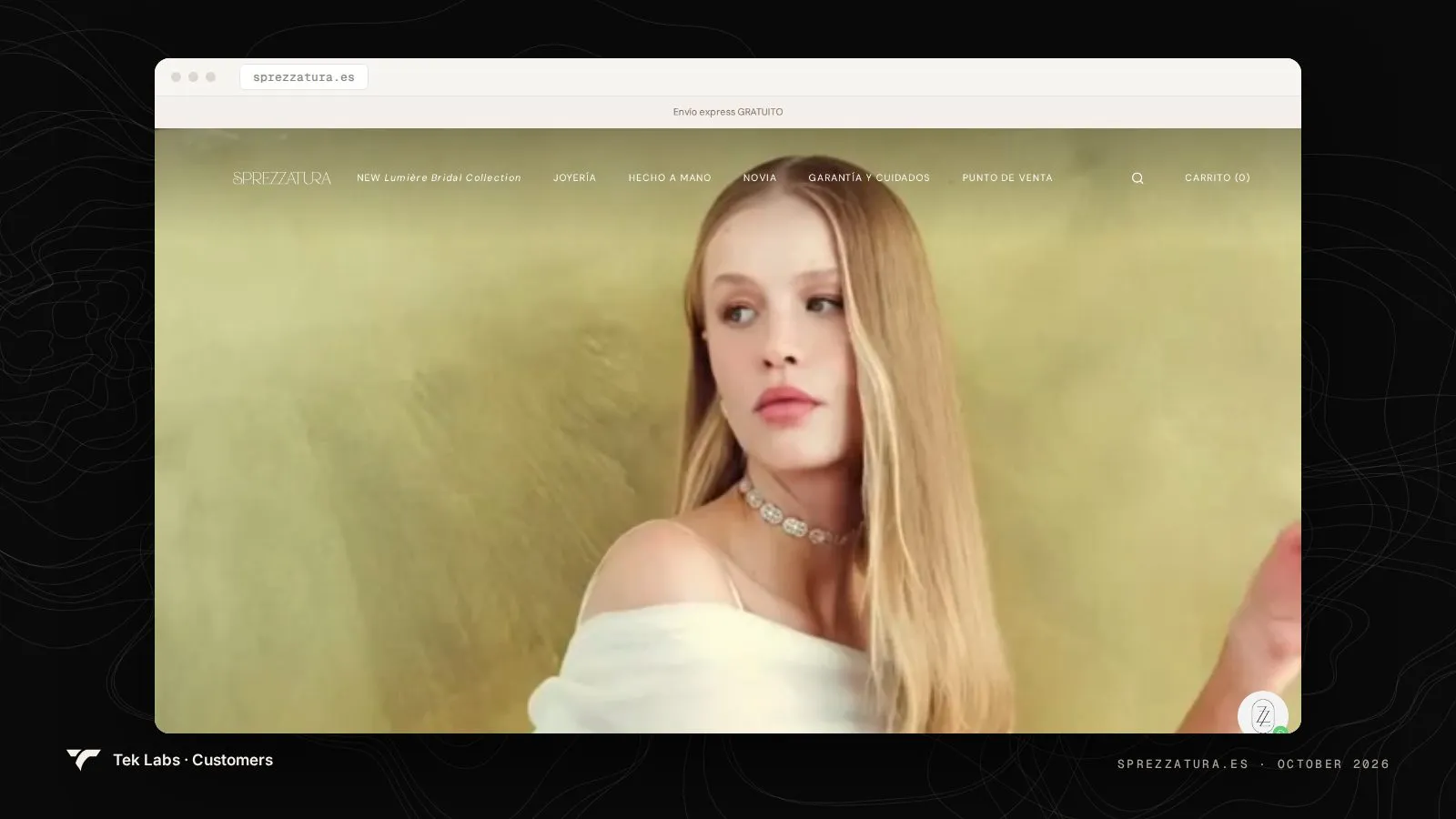 SPREZZATURA homepage, captured October 2026