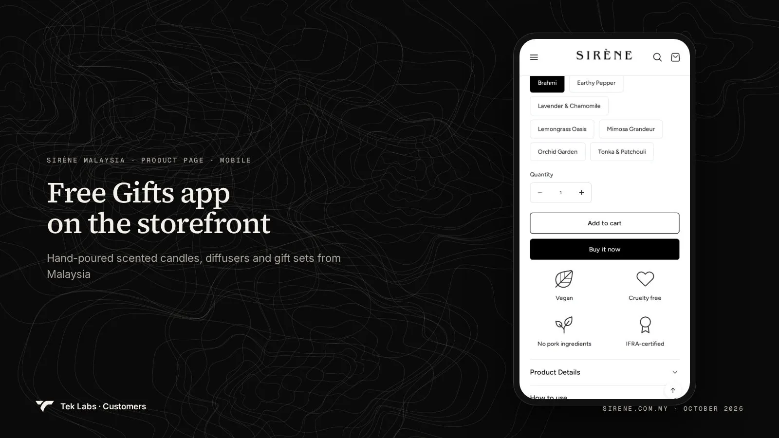 SIRÈNE Malaysia product page, captured October 2026