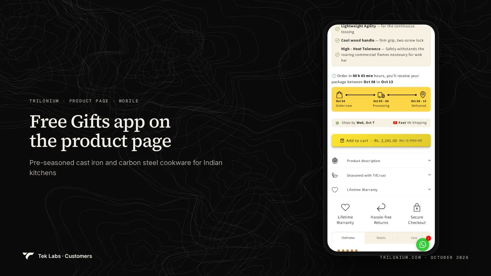 Trilonium product page, captured October 2026