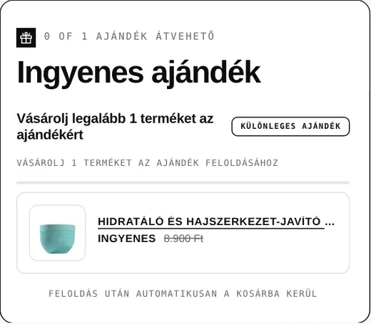 Free Gifts widget live on ricinushaircare.hu, a hair care store in Hungary