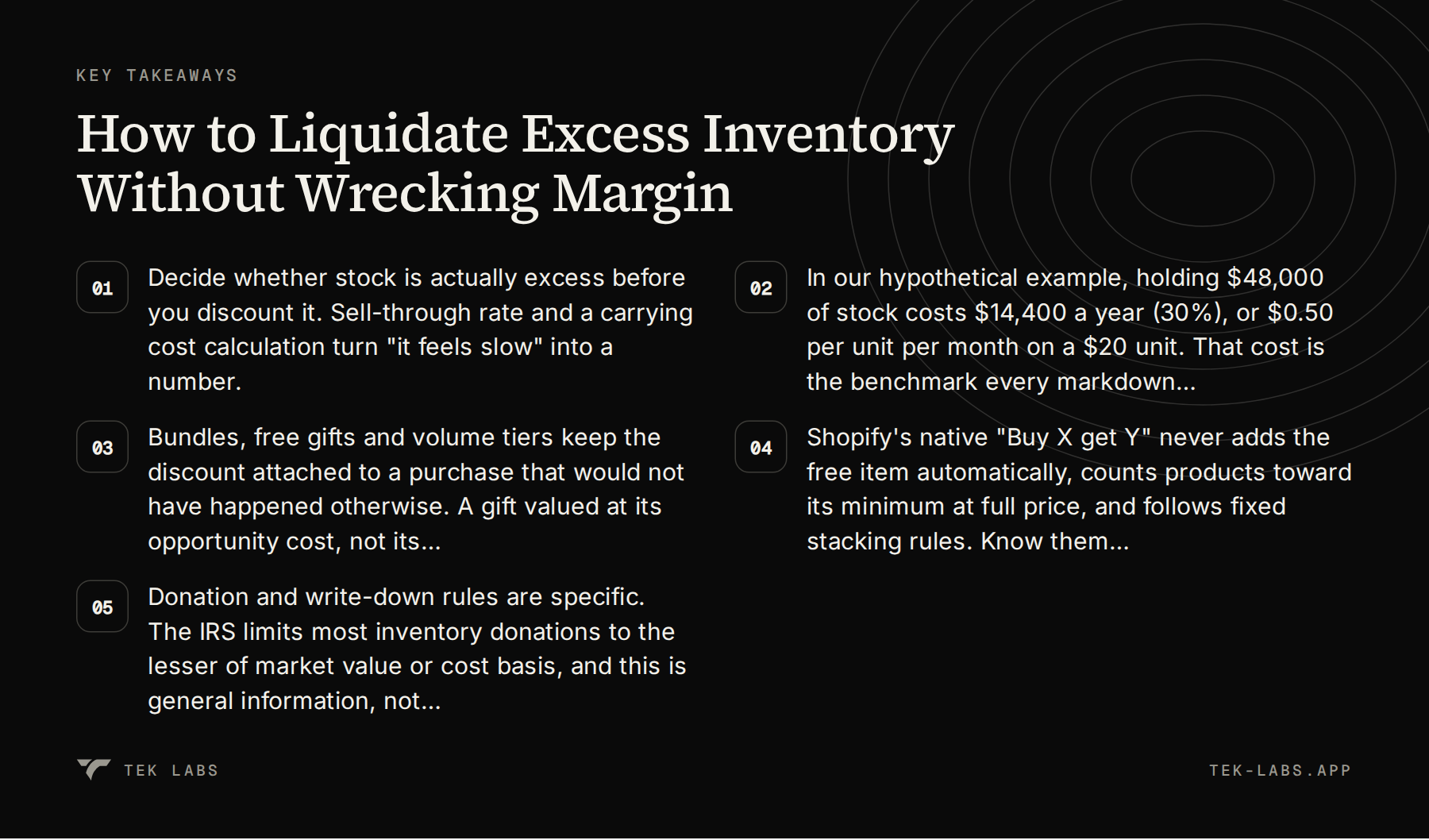 Key takeaways from How to Liquidate Excess Inventory Without Wrecking Margin: 5 points summarized